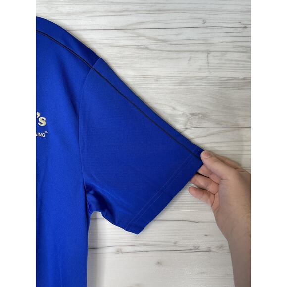 Under Armour Polo Shirt Mens Large Blue HeatGear Loose Fit Andy's Seasoning - Picture 3 of 13